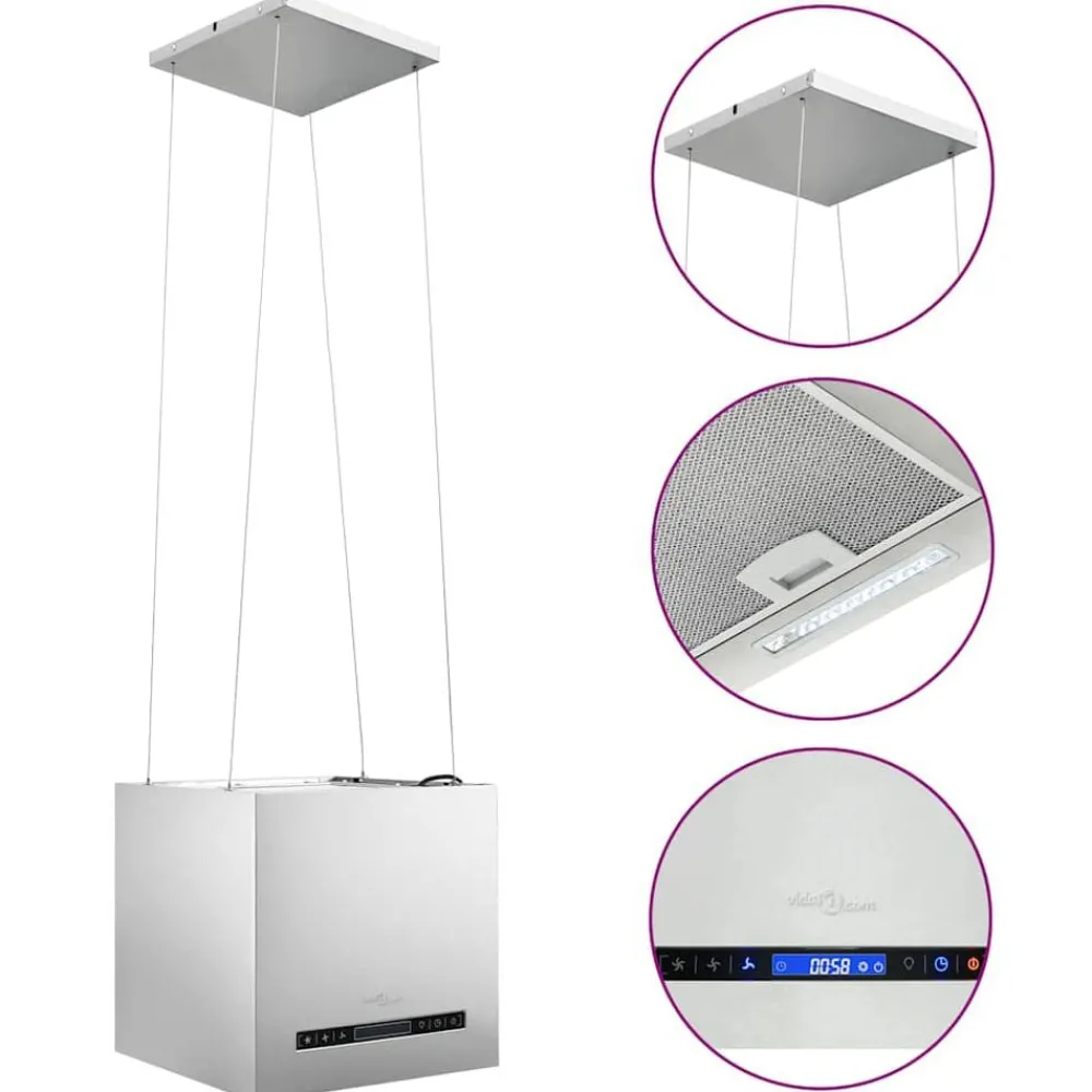 Afzuigkap hangend met aanraaksensor LCD 37 cm roestvrij staal>vidaXL Discount