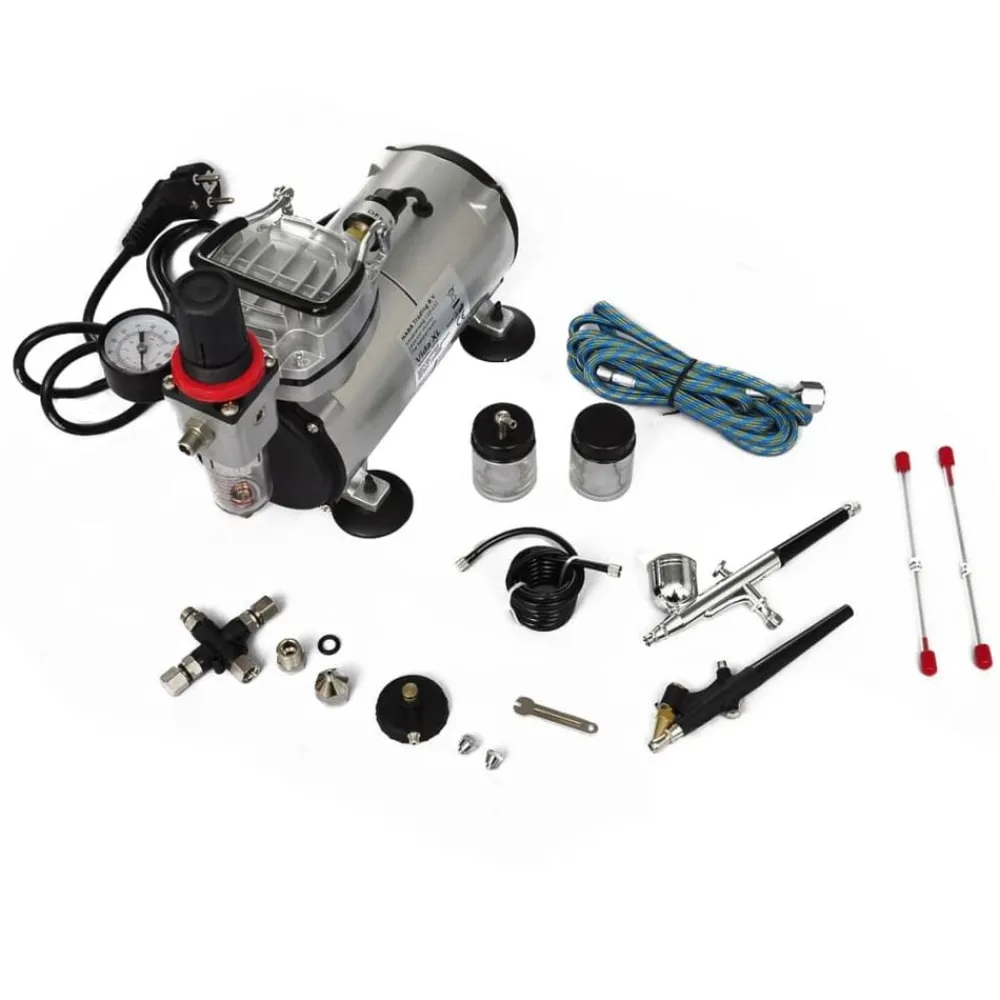Airbrush-compressorset met 2 pistolen>vidaXL Best