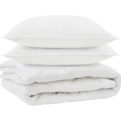 All-season dekbed met kussen 3 pcs Wit Microvezel>vidaXL Best