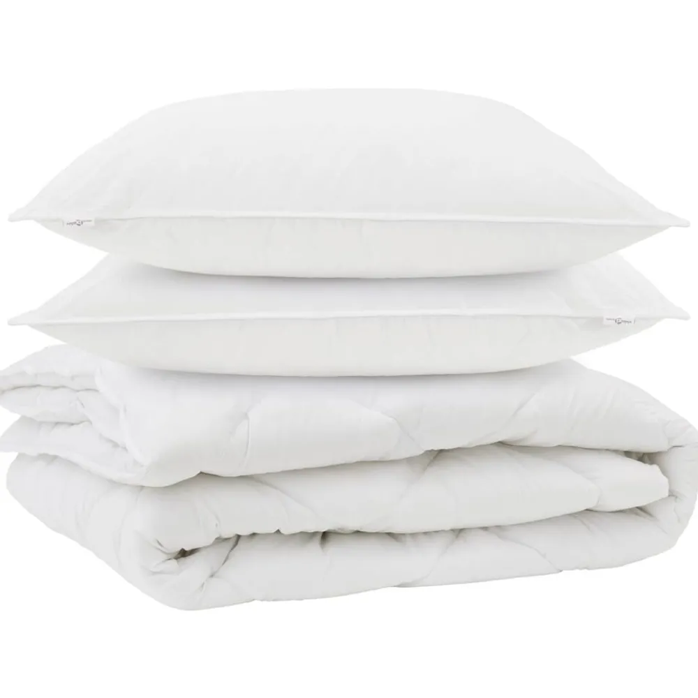 All-season dekbed met kussen 3 pcs Wit Microvezel>vidaXL Best
