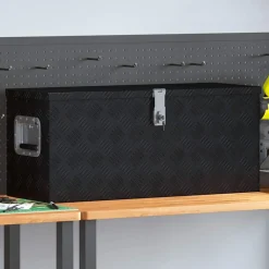 Bouwbeslag*vidaXL Aluminium kist 80x30x35 cm Zwart