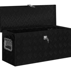 Bouwbeslag*vidaXL Aluminium kist 80x30x35 cm Zwart