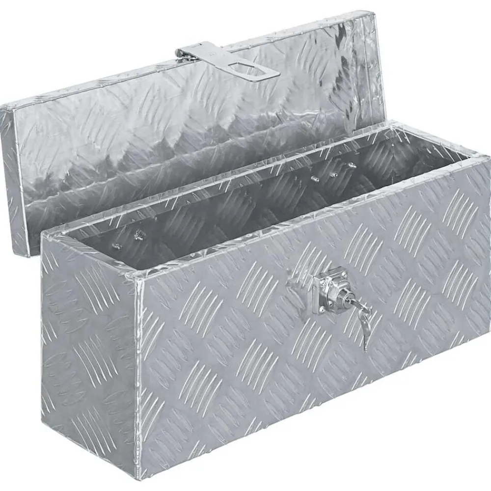 Bouwbeslag*vidaXL Aluminium kist 48,5x14x20 cm kleurig Zilver