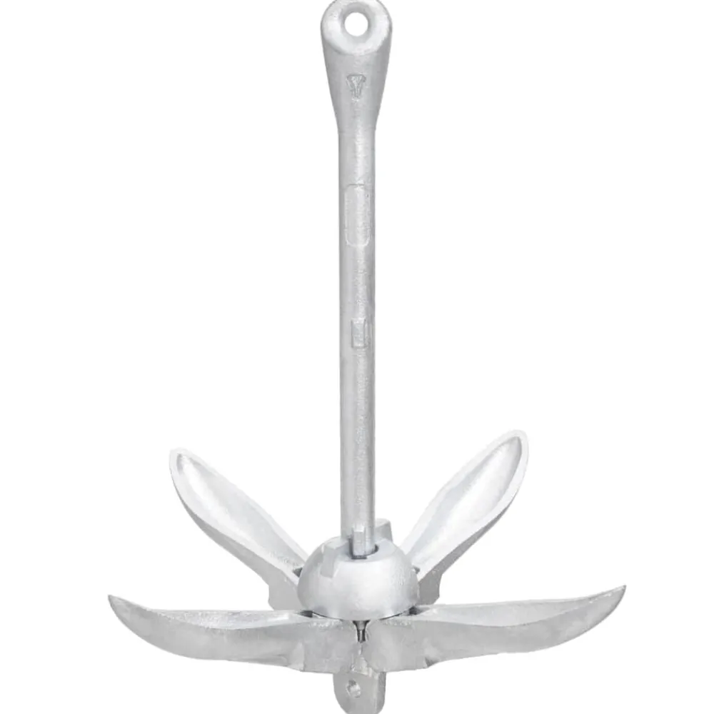 Voertuigonderdelen & -Accessoires*vidaXL Anker inklapbaar 4 kg thermisch verzinkt gietijzer zilver