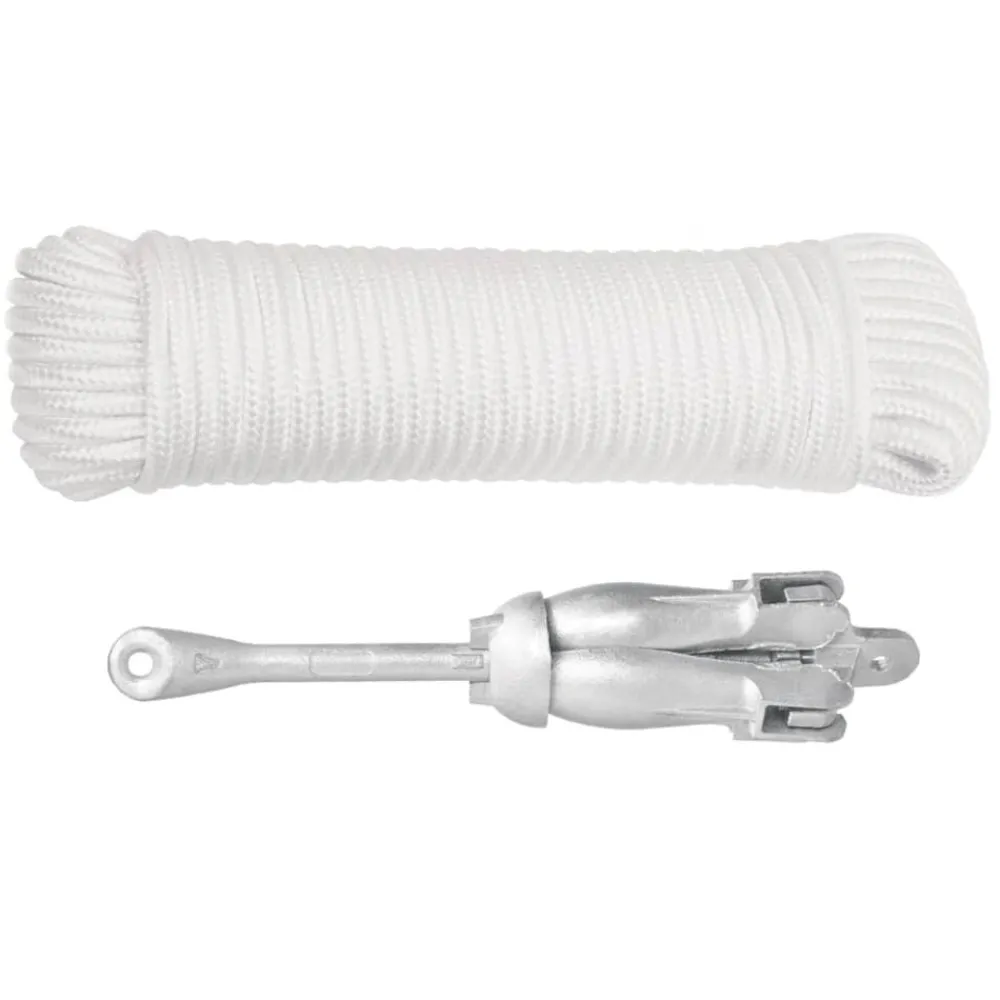 Voertuigonderdelen & -Accessoires*vidaXL Anker met touw inklapbaar 2,5 kg smeedijzer zilverkleurig