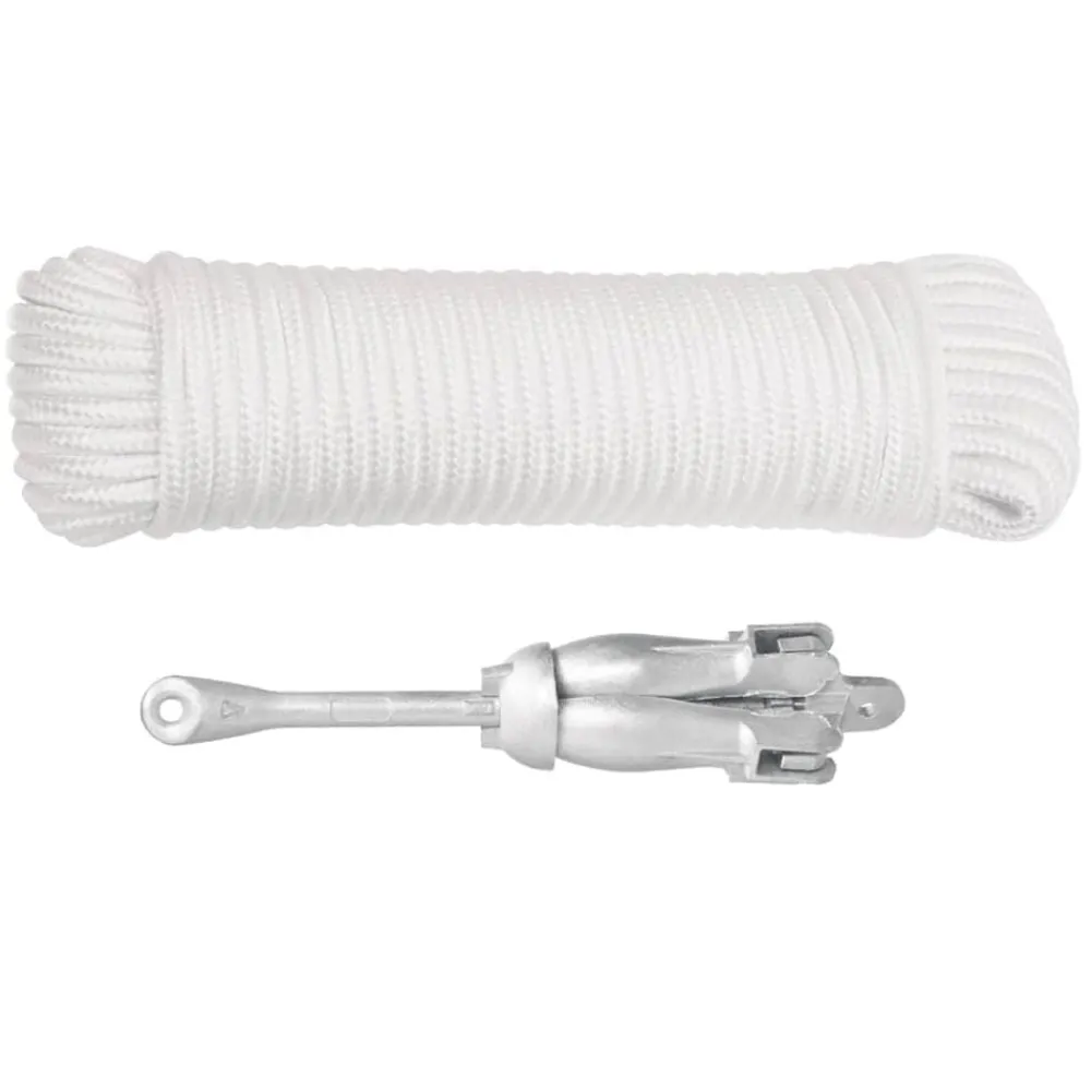 Voertuigonderdelen & -Accessoires*vidaXL Anker met touw inklapbaar 1,5 kg smeedijzer zilverkleurig