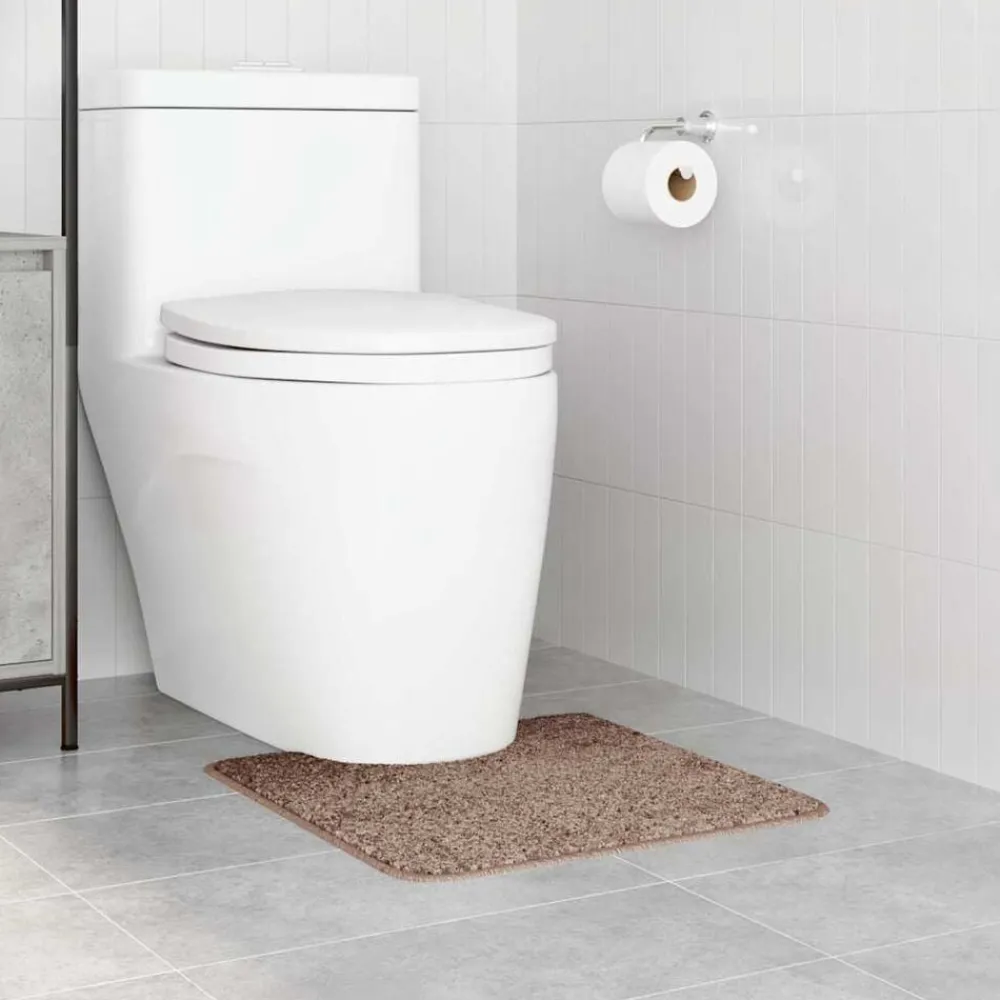 Badkameraccessoires*vidaXL Antislip Badmat met Toilet Cut 50 x 50 cm PP Bruin
