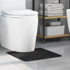 Badkameraccessoires*vidaXL Antislip Badmat met Toilet Cut 50 x 50 cm PP Donkergrijs
