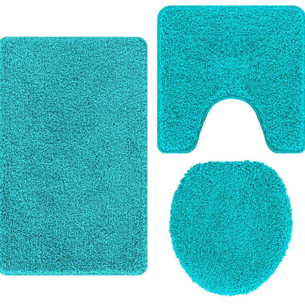 Badkameraccessoires*vidaXL Antislip Badmat Set 3 pcs PP Turquoise
