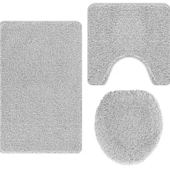 Badkameraccessoires*vidaXL Antislip Badmat Set 3 pcs PP Grijs