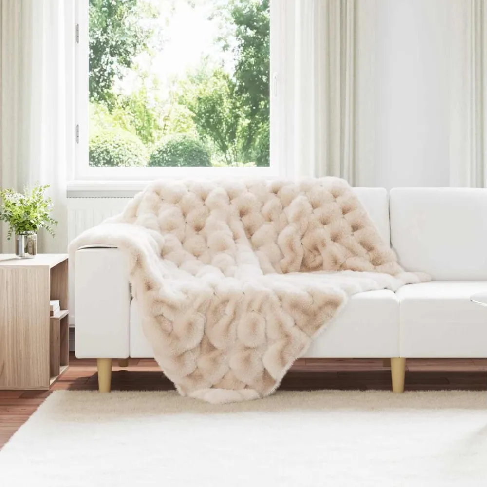 Antislip deken van imitatie konijnenbont Olite Polyester>vidaXL New