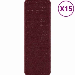 Huishoudelijke Benodigdheden*vidaXL Antislip Trapmatten 15 pcs 60 x 25 cm PP Bordeauxrood