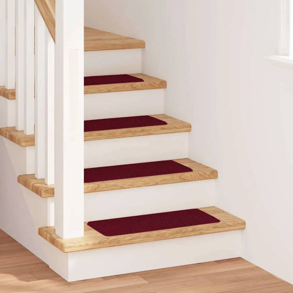 Huishoudelijke Benodigdheden*vidaXL Antislip Trapmatten 15 pcs 60 x 25 cm PP Bordeauxrood