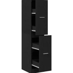 Kasten & Opbergmeubelen*vidaXL Apothekerskast 30x41x144,5 cm Bewerkt Hout Zwart eiken
