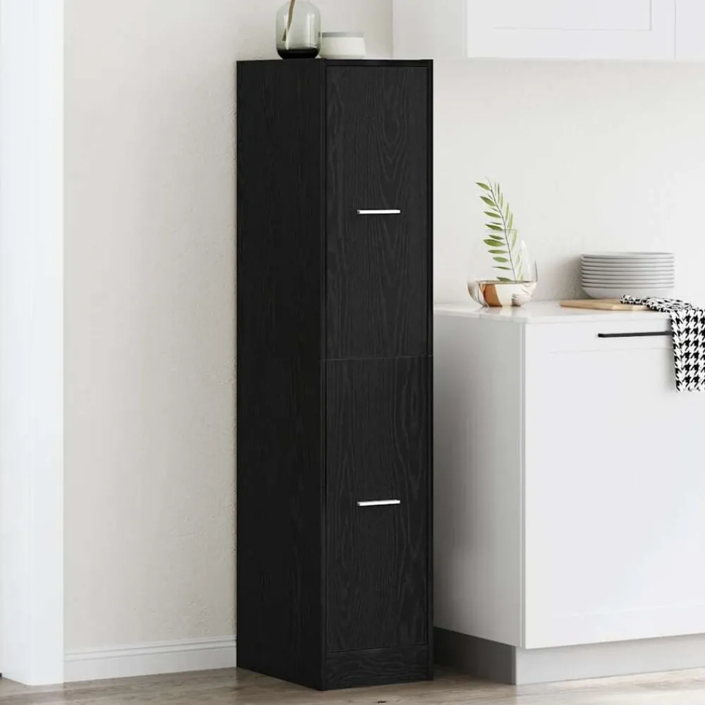 Kasten & Opbergmeubelen*vidaXL Apothekerskast 30x41x144,5 cm Bewerkt Hout Zwart eiken