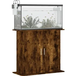Huisdierbenodigdheden*vidaXL Aquariumstandaard 81x36x73 cm bewerkt hout kleurig Gerookt eiken