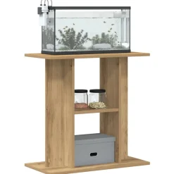 Aquariumstandaard 60x30x60cm bewerkt hout artisanaal eikenkleur><noscript><img width=