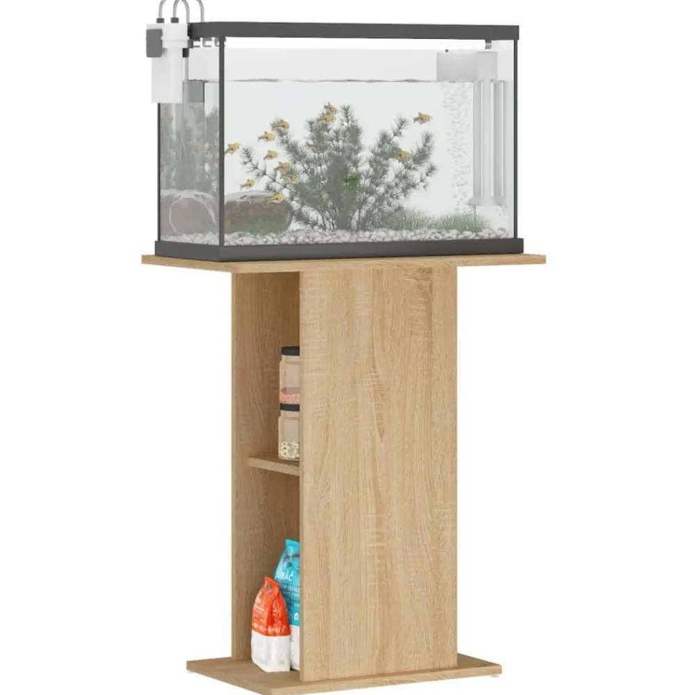 Huisdierbenodigdheden*vidaXL Aquariumstandaard 60,5x36x72,5 cm Bewerkt Hout Sonoma eiken