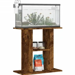 Huisdierbenodigdheden*vidaXL Aquariumstandaard hout 60x30x60 cm Bewerkt Hout Gerookt eiken