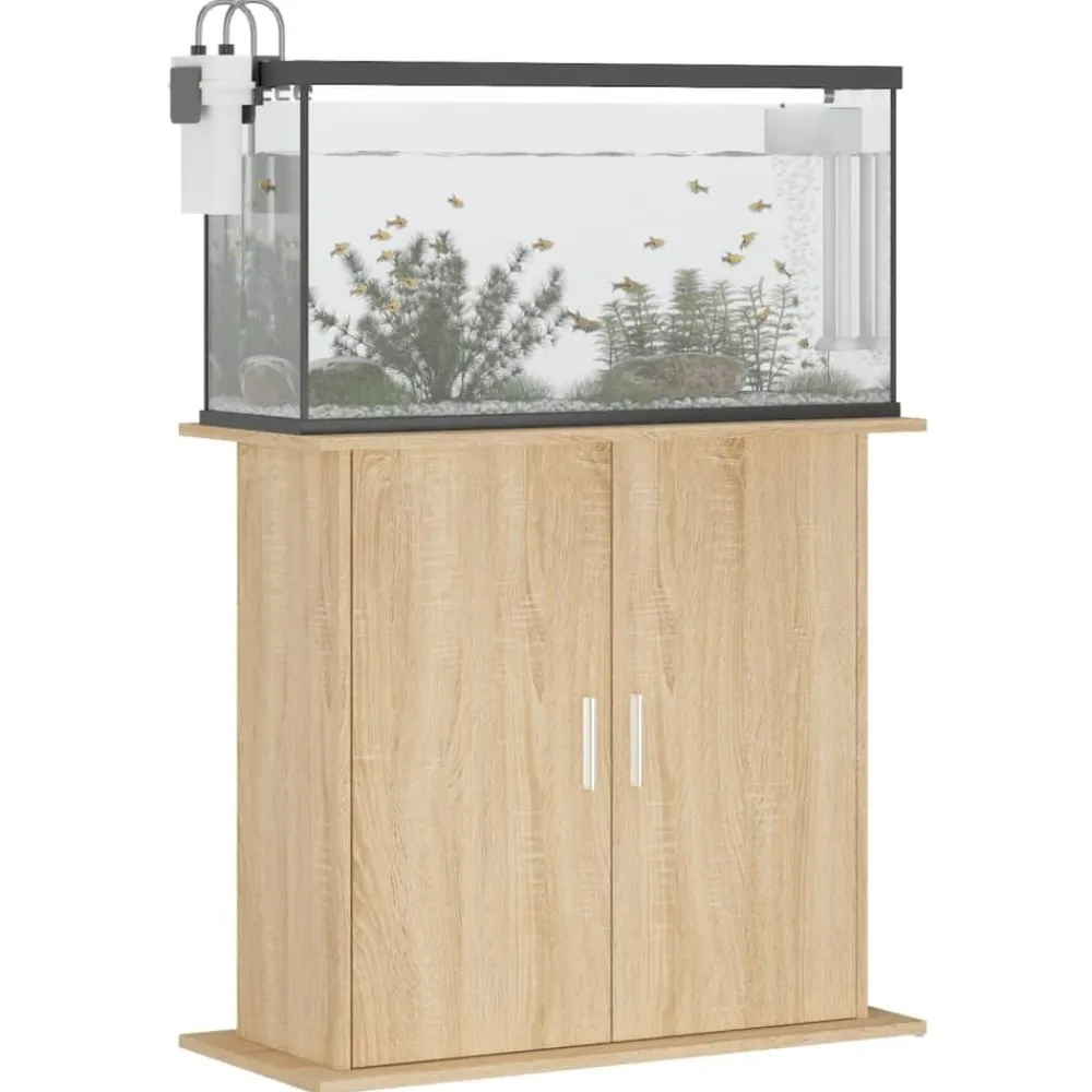 Huisdierbenodigdheden*vidaXL Aquariumstandaard 81x36x73 cm Bewerkt Hout Sonoma eiken