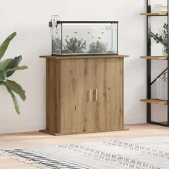 Huisdierbenodigdheden*vidaXL Aquariumstandaard Artisan Eikenhout 81x36x73 cm Bewerkt Hout artisanaal eikenkleurig