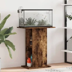 Huisdierbenodigdheden*vidaXL Aquariumstandaard 60,5x36x72,5 cm bewerkt hout Gerookt eiken