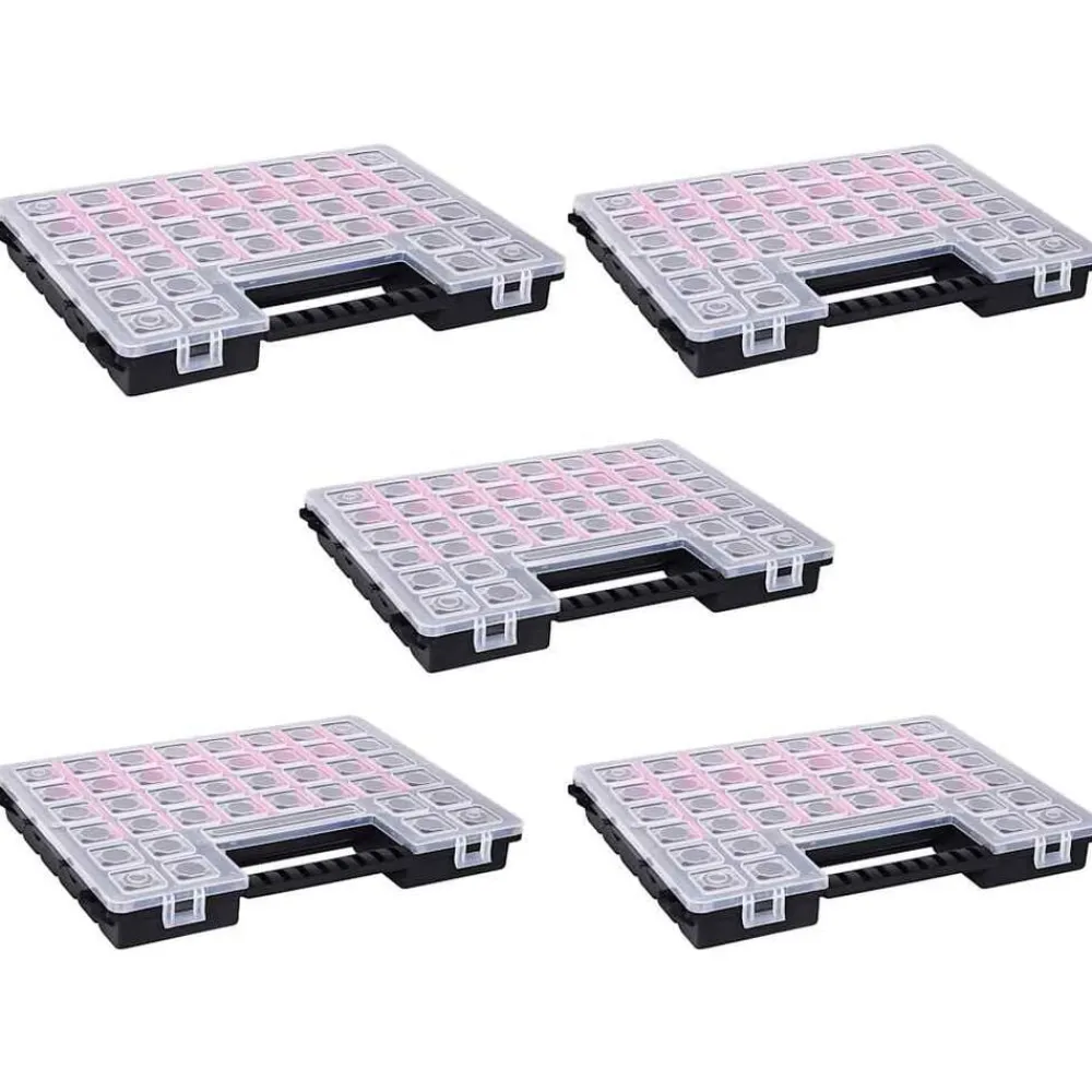 Bouwbeslag*vidaXL Assortimentsdozen 5 st met verdelers 385x283x50 mm kunststof
