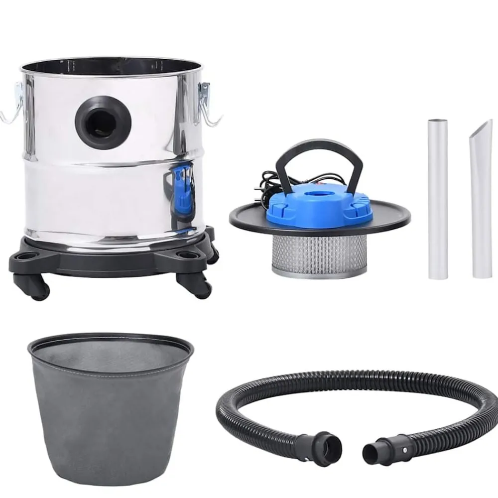 Huishoudelijke Apparaten*vidaXL Asstofzuiger met HEPA filter 1200 W 20 L roestvrij staal