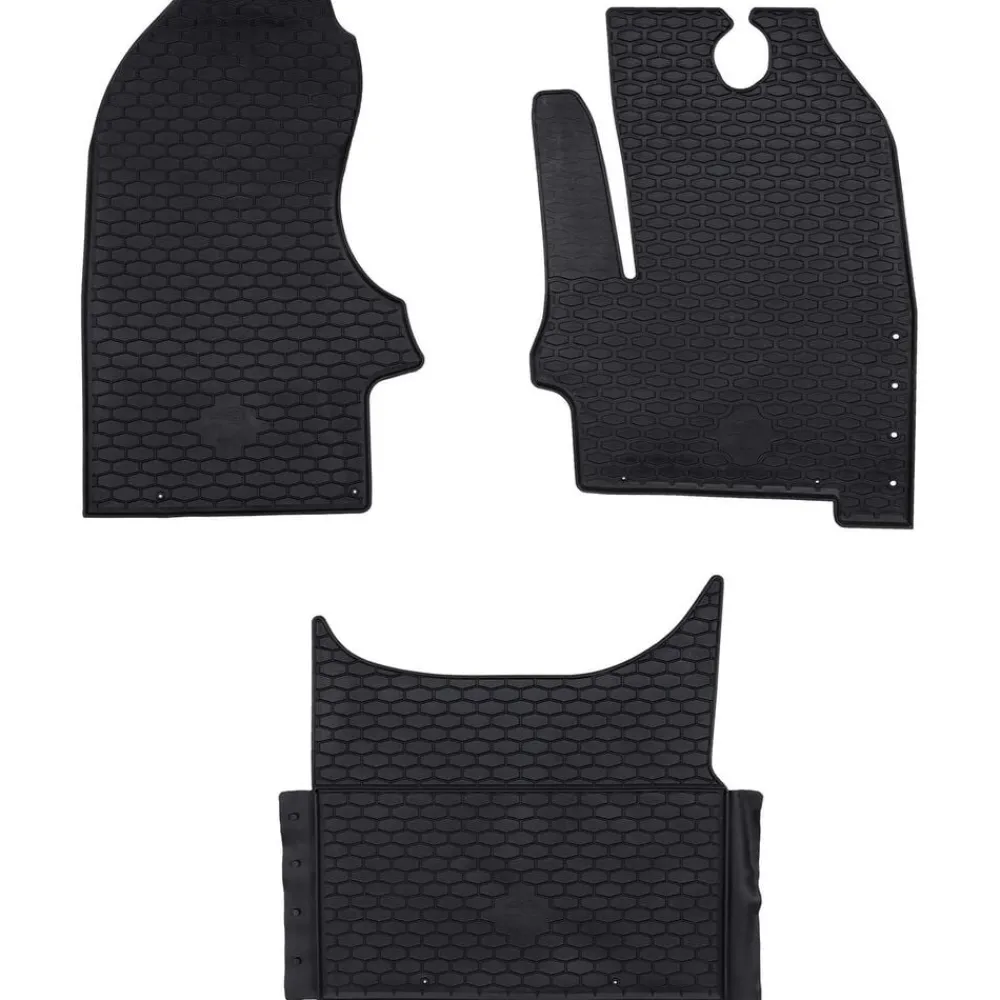 Voertuigonderdelen & -Accessoires*vidaXL Autobodemmat 3 pcs Zwart Geschikt voor Iveco DAILY 2014- Rubber