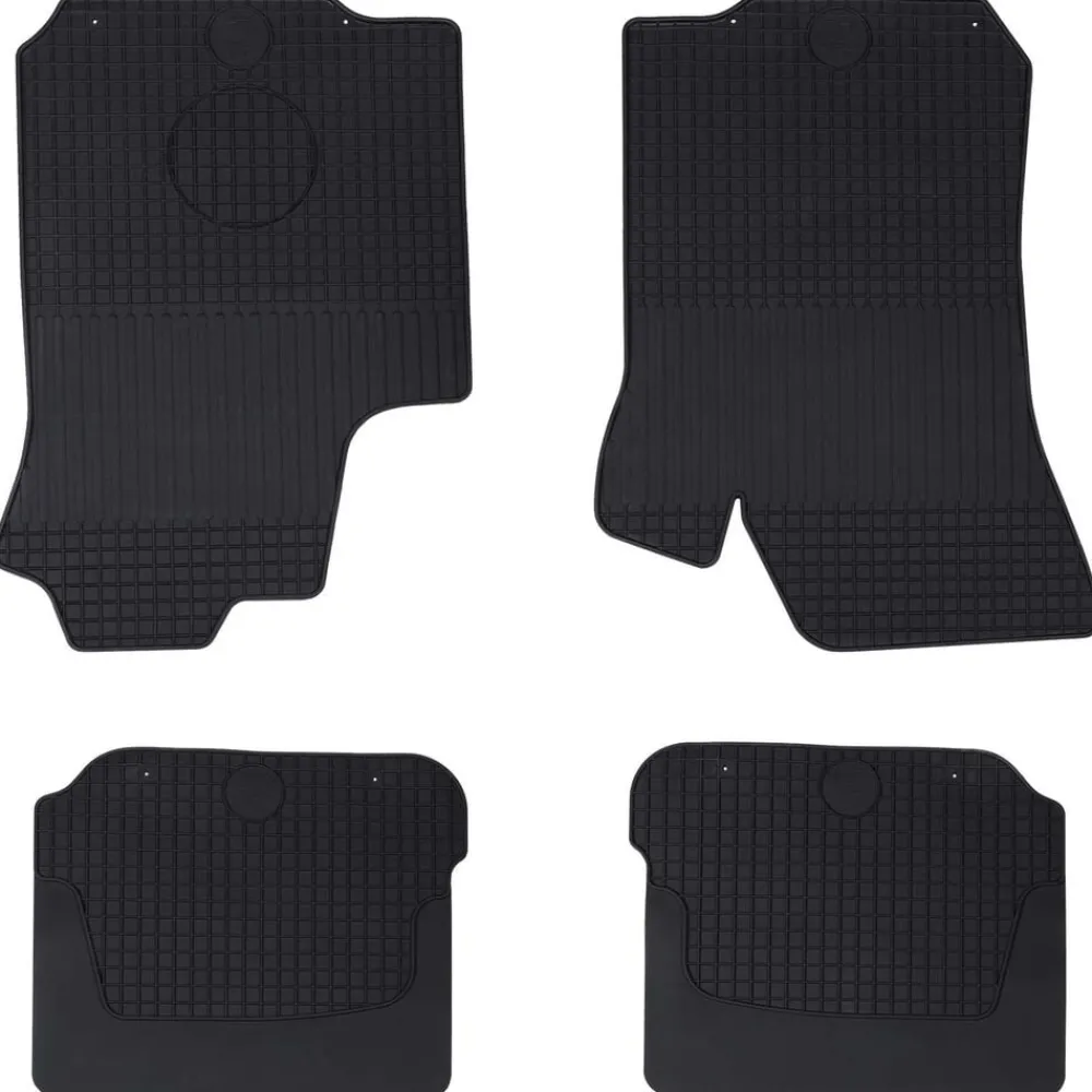 Voertuigonderdelen & -Accessoires*vidaXL Autobodemmat 4 pcs Zwart Rubber