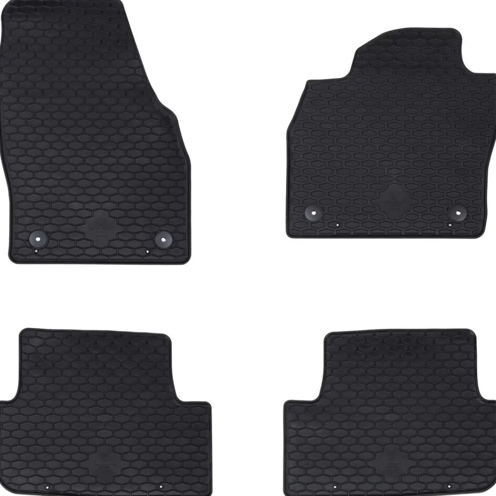 Voertuigonderdelen & -Accessoires*vidaXL Autobodemmat 4 pcs Zwart Rubber