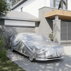 Autohoes voor sedan met gespriemen M PEVA zilverkleurig>vidaXL Clearance