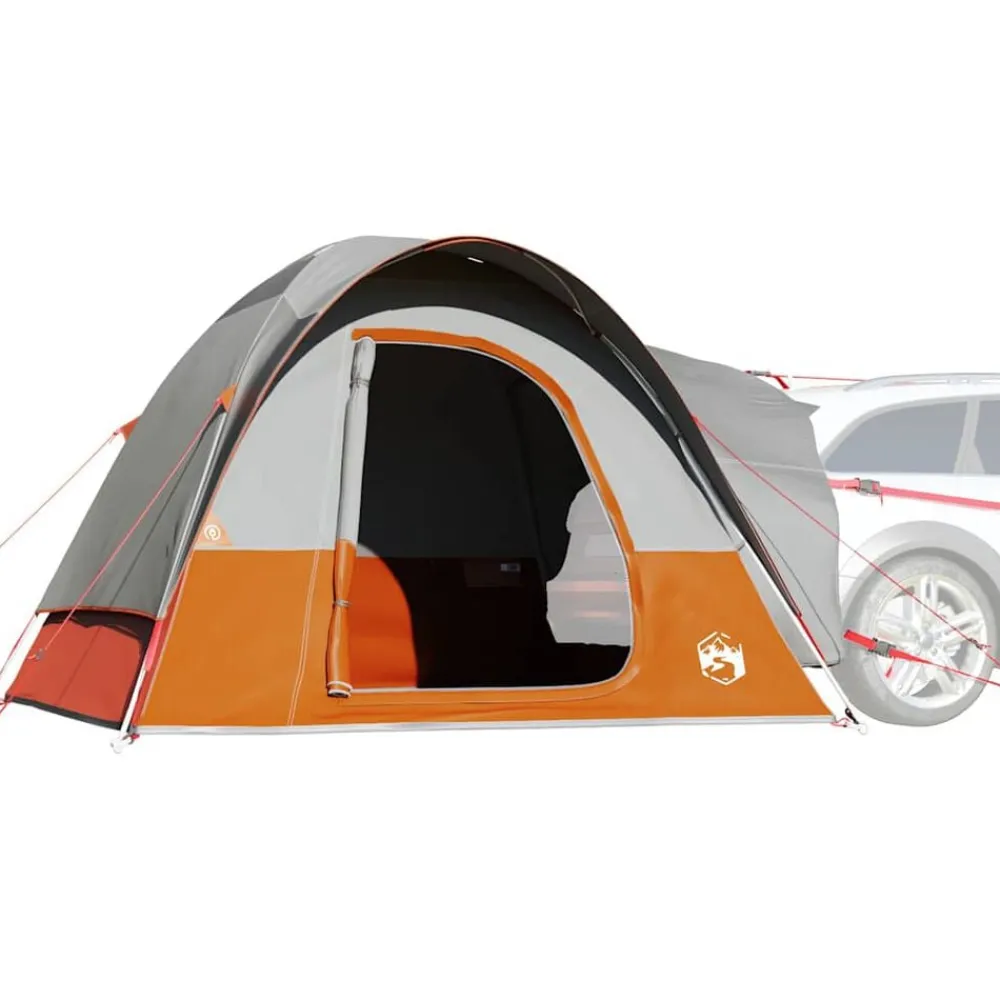 Buitensport*vidaXL Autotent 4-persoons waterdicht Grijs en oranje