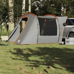 Buitensport*vidaXL Autotent waterdicht Grijs en oranje