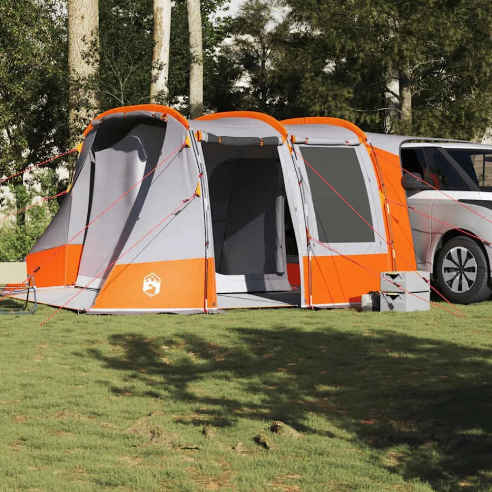 Buitensport*vidaXL Autotent waterdicht Grijs en oranje