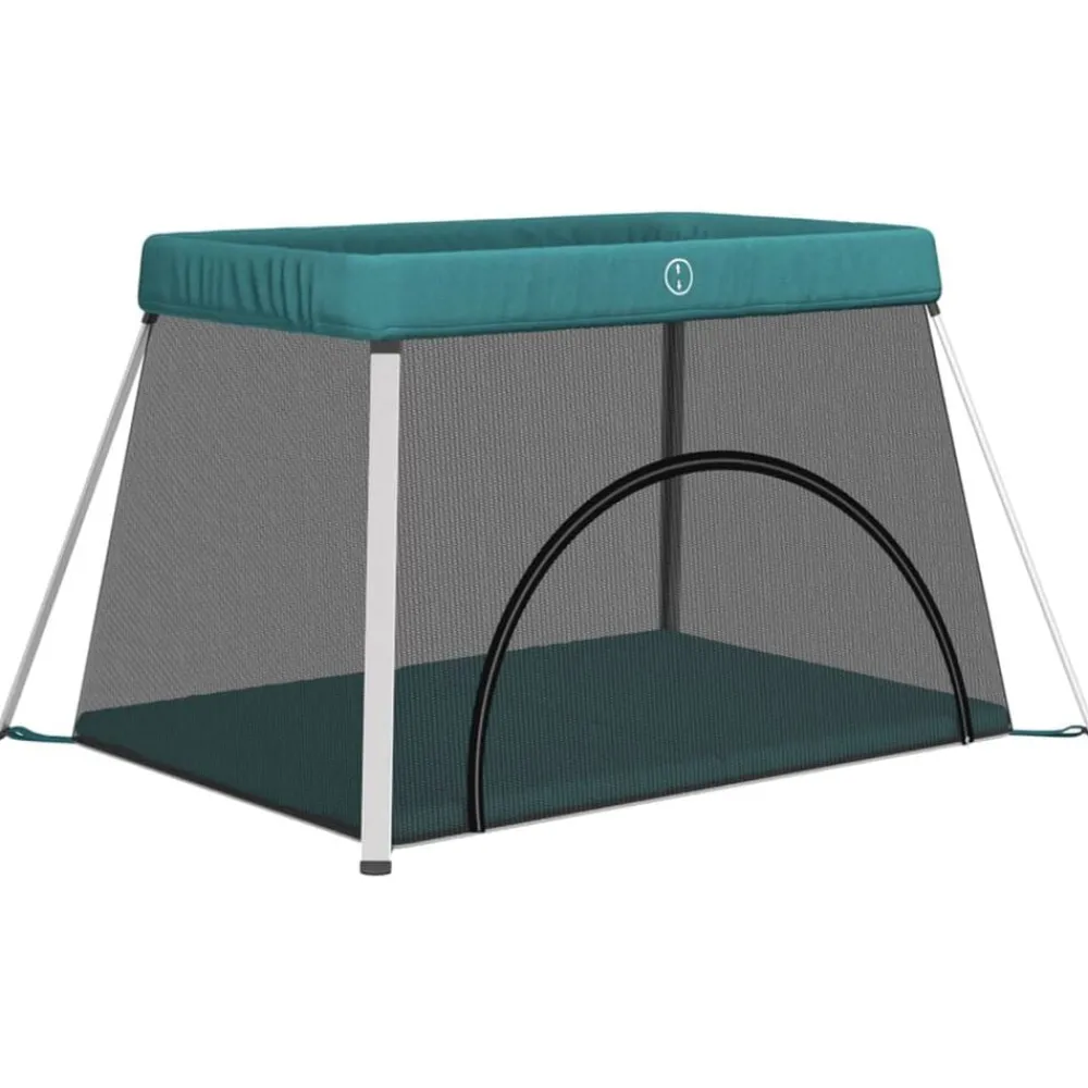 Babyspeelgoed*vidaXL Babybox met matras linnen Groen