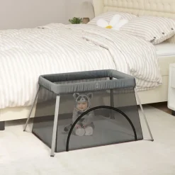 Babybox met matras linnen>vidaXL