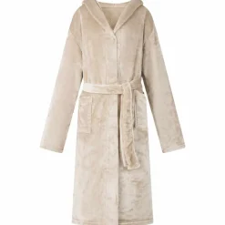 Kleding & Accessoires*vidaXL Badjas Hoodie s Flanel Beige