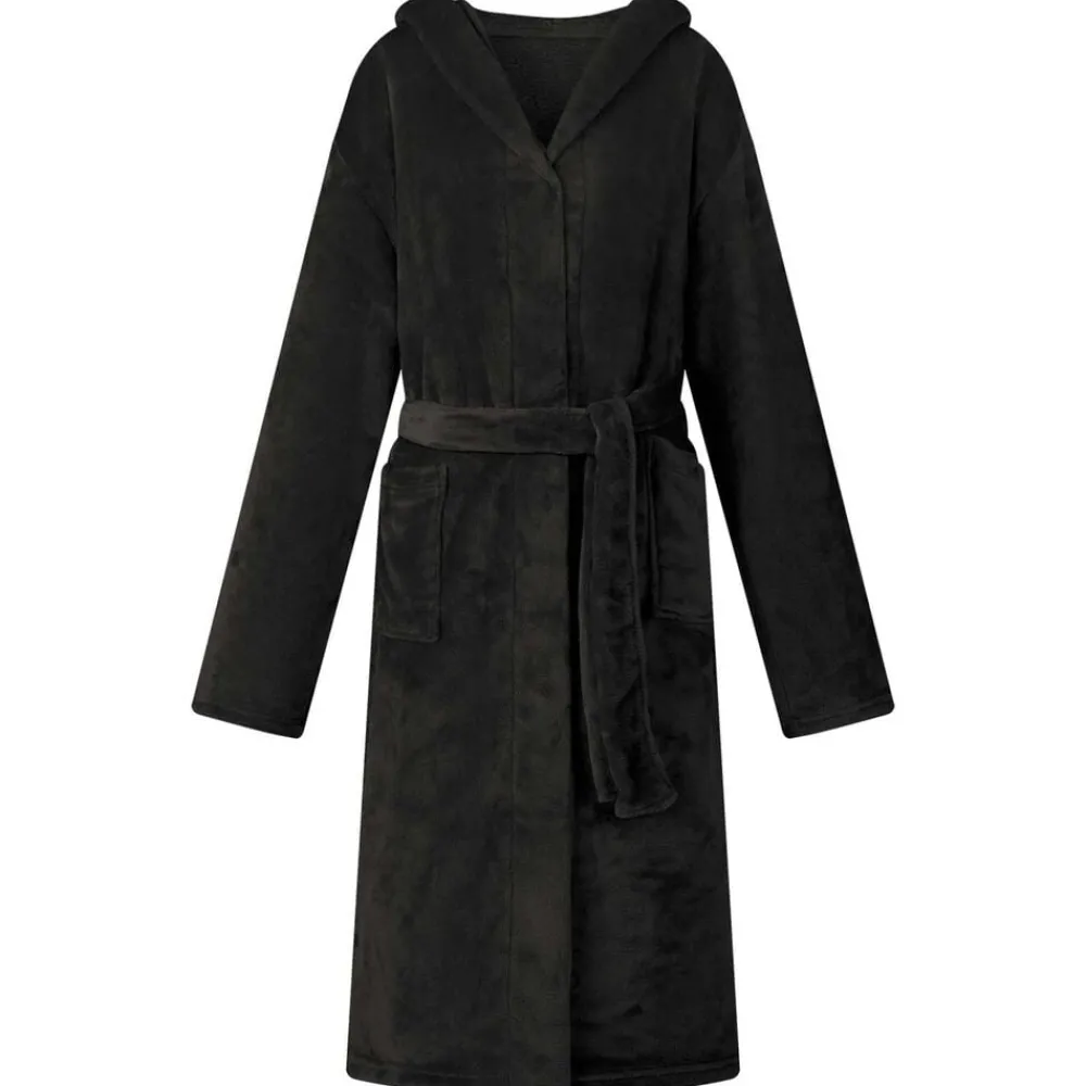 Kleding & Accessoires*vidaXL Badjas Hoodie s Flanel Zwart
