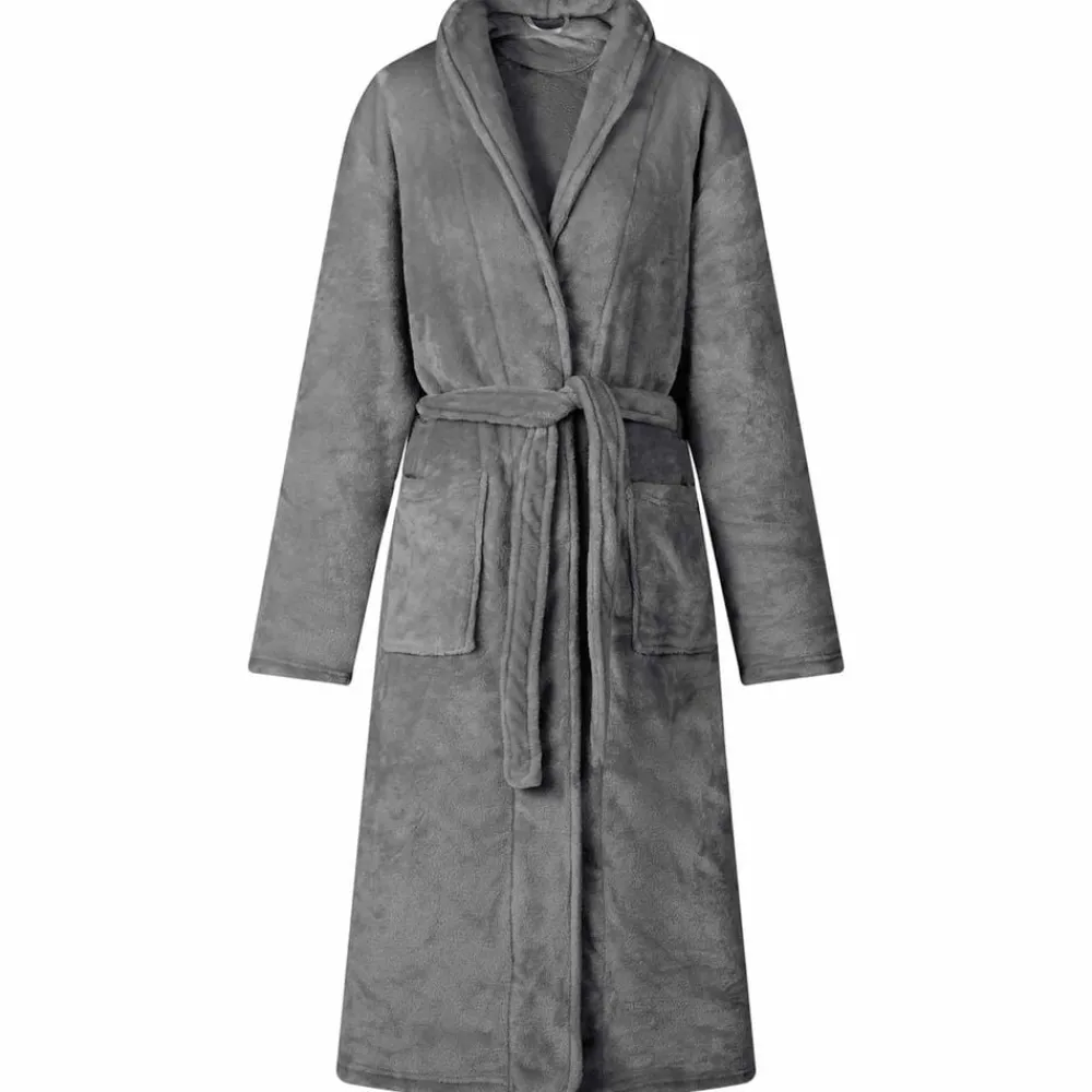 Kleding & Accessoires*vidaXL Badjas zonder Kap s Flanel Donkergrijs