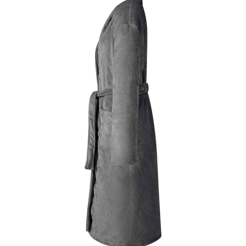 Kleding & Accessoires*vidaXL Badjas zonder Kap s Flanel Donkergrijs