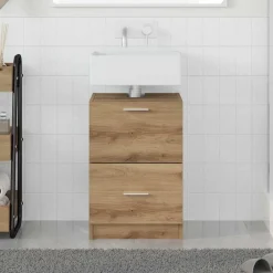 Meubelsets*vidaXL Badkamer Kast Artisan Eiken 40 x 37 x 59 cm Bewerkt hout artisanaal eikenkleurig