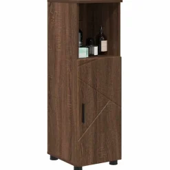 Badkamer Kast Bruin Eiken 30 x 35 x 95 cm Bewerkt hout & Metaal><noscript><img width=