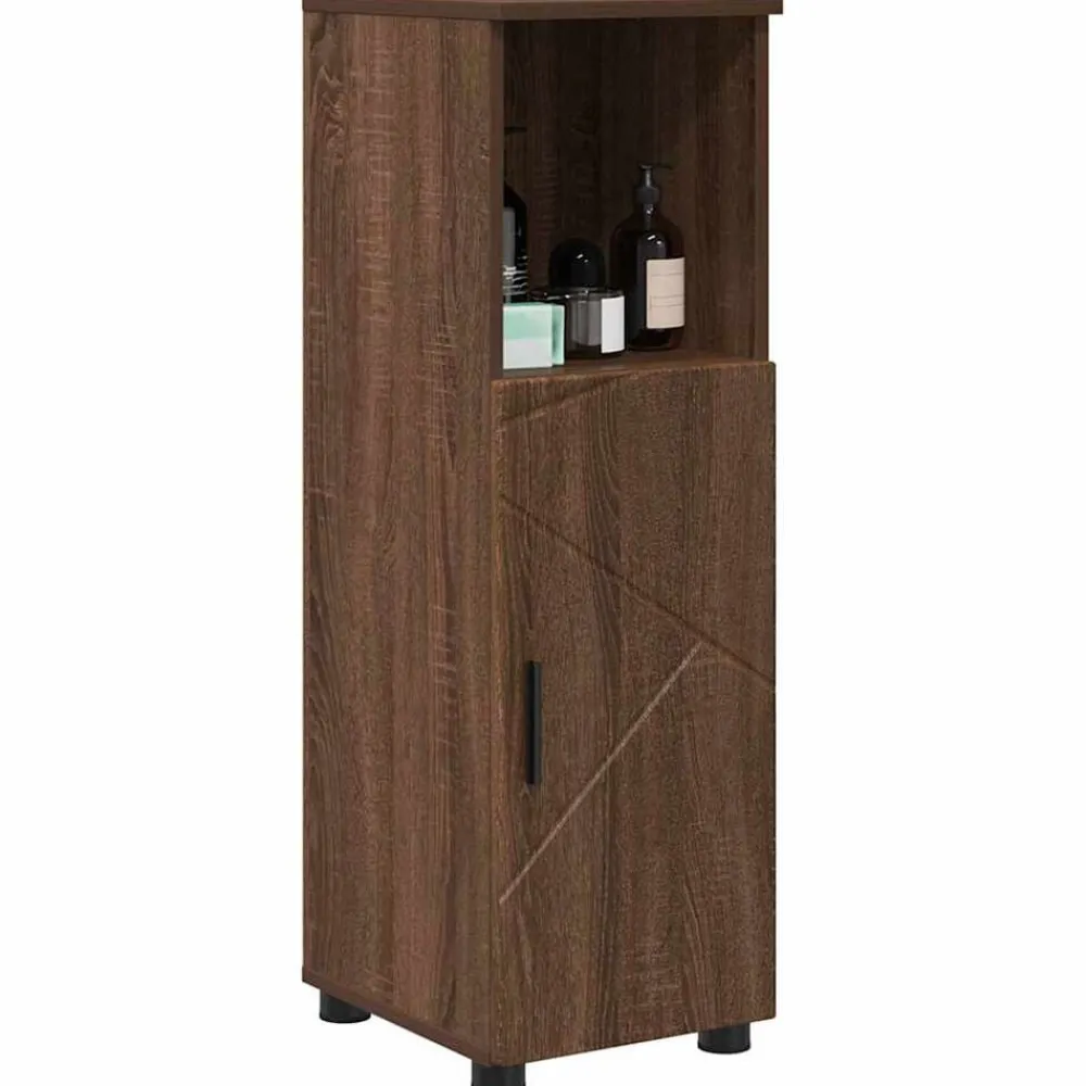 Badkamer Kast Bruin Eiken 30 x 35 x 95 cm Bewerkt hout & Metaal>vidaXL Online
