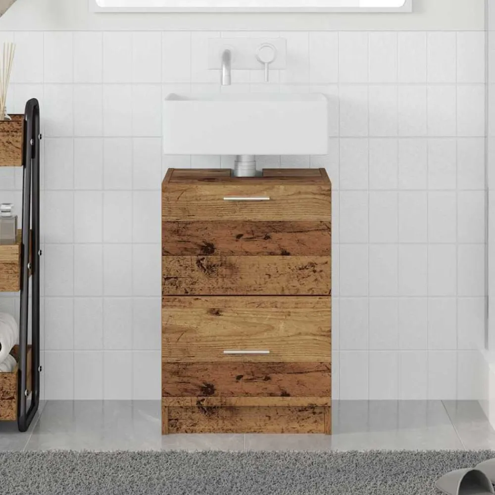 Badkamer Kast met lade 40 x 37 x 59 cm Bewerkt hout>vidaXL Online