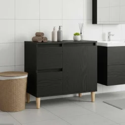Badkamer Kast met lade 65 x 33 x 60 cm Bewerkt hout>vidaXL