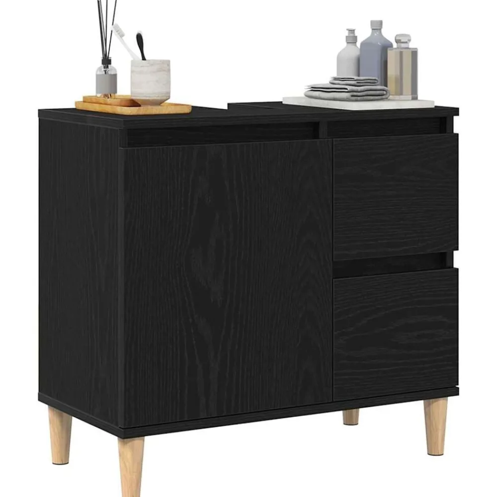 Badkamer Kast met lade 65 x 33 x 60 cm Bewerkt hout>vidaXL