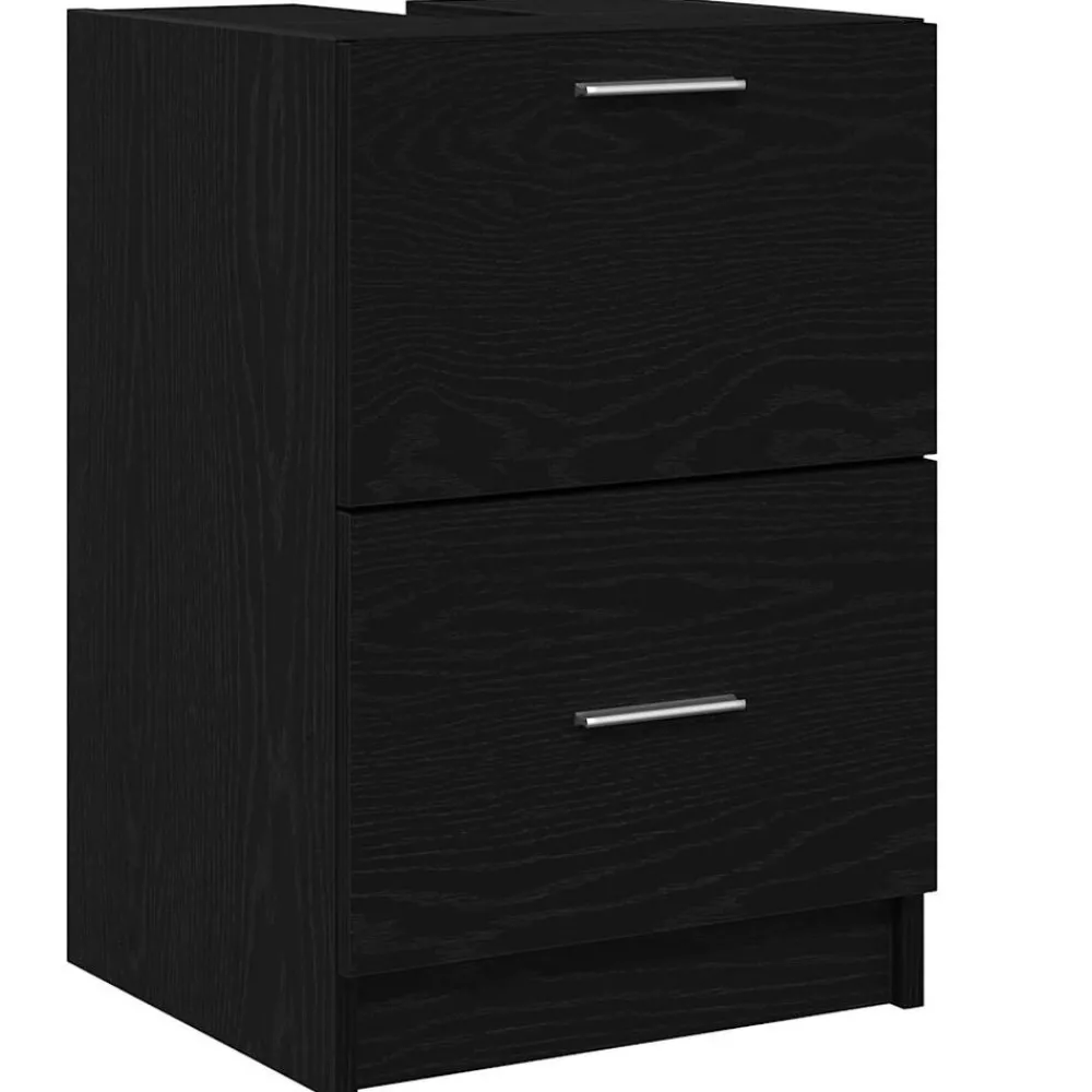 Meubelsets*vidaXL Badkamer Kast met lade 40 x 37 x 59 cm Bewerkt hout Zwart eiken