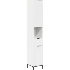 Badkamer Kast 31,5 x 33 x 190 cm Bewerkt hout & Metaal>vidaXL Outlet