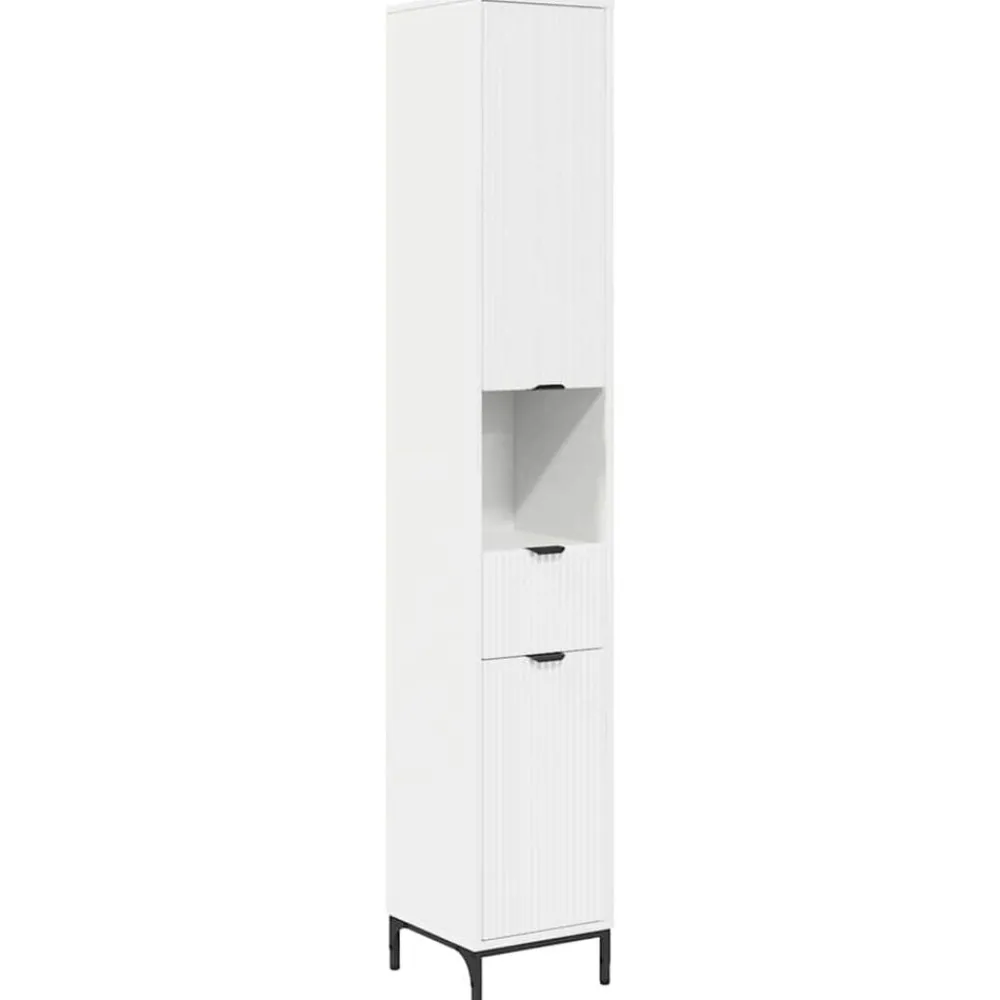 Badkamer Kast 31,5 x 33 x 190 cm Bewerkt hout & Metaal>vidaXL Outlet